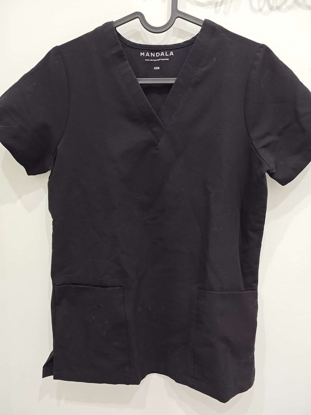 P-XS And XXS Mandala Black Scrub Set Top with Matching Jogger Pants - Picture 3 of 8